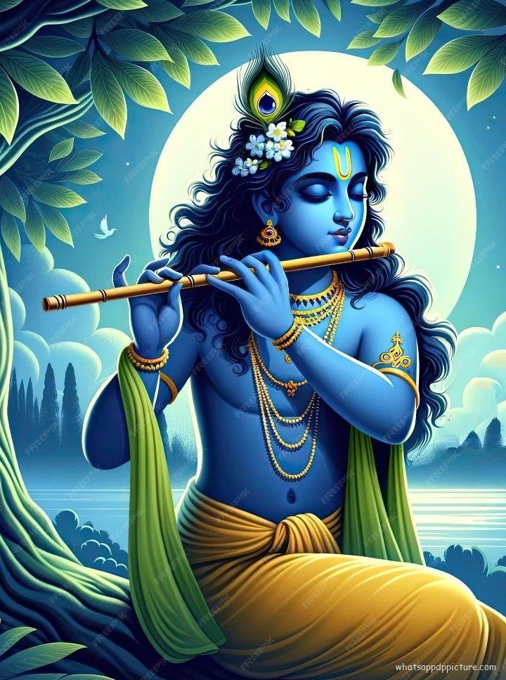 Krishna playing Flute WhatsApp Status Image 1